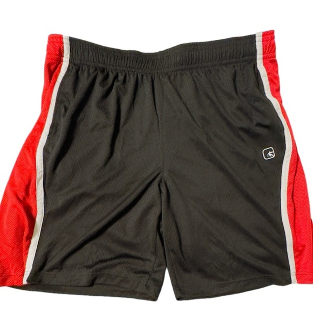 AND1 Black Basketball Shorts Red Athletic Stripe White Trim Sz 2X